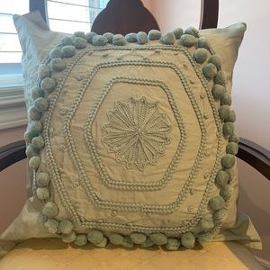 Pottery Barn Pom Pom Embroidered Pillow Cover
